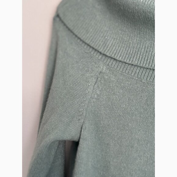 Anthropologie Boatneck Rib Knit Sweater Women’s Small Sage Green Minimalist Chic - Picture 7 of 10